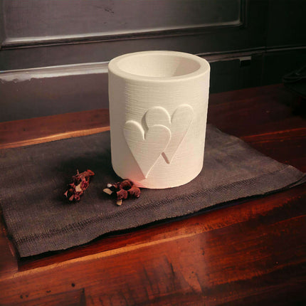 Silikon Gießform Kerzenhalter mit Doppelherz