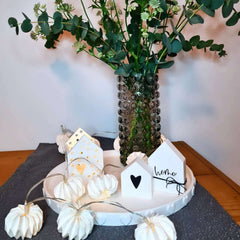 Lichterhaus mit Herz mit Gießmasse gegossen und geklebt