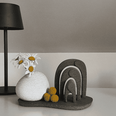 Silikonform Elefantenfamilie mit Beton gegossen