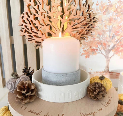 Große Schale mit Häuschen Silikonform 