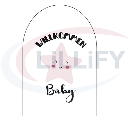 Willkommen Baby pdf für Regal Häuschen halbrund