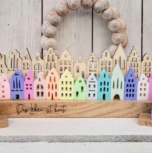 Grachtehäuschen 1 und 2 in Bunt