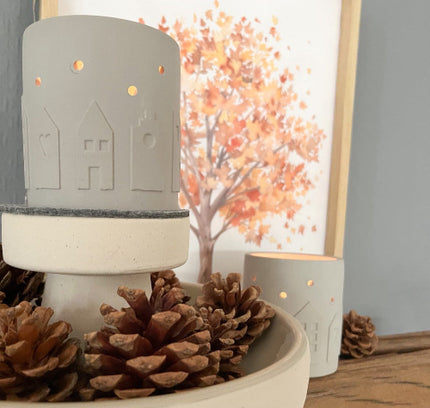 Silikonform Windlicht mit Minihäuschen 