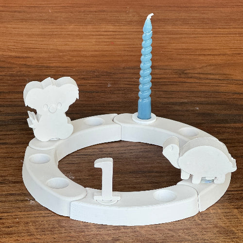 Geburtstagsring mit Schildkröte und Koala