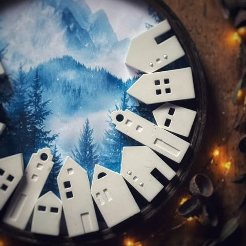 Silikonform Minihäuschen Hafenstrasse als Bild mit Hintergrun