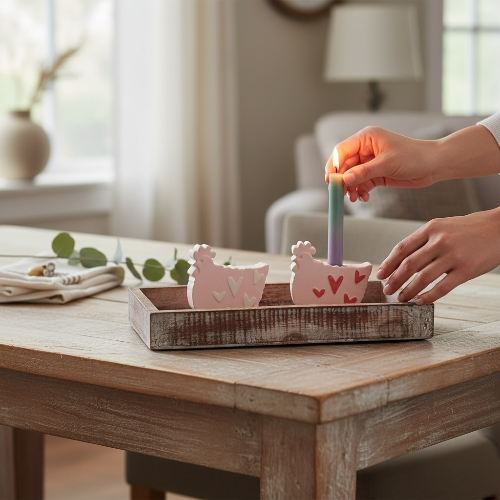 Henne Herzilein Silikonform zum Gießen für Ostern mit Kerze 