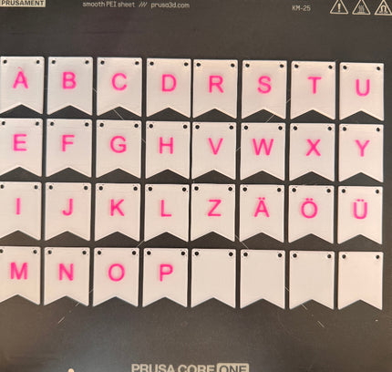 Buchstaben Fänchen 3d druck datei