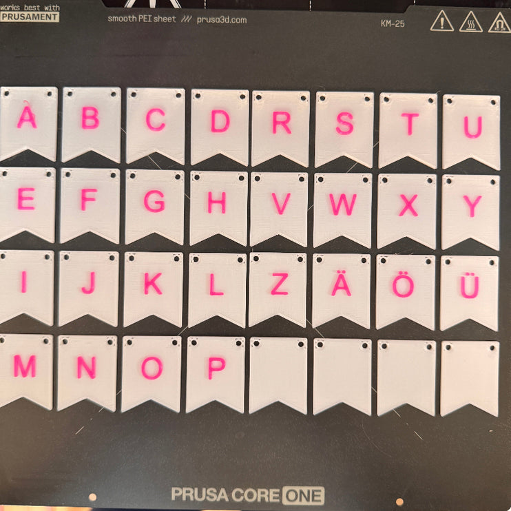Buchstaben Fänchen 3d druck datei