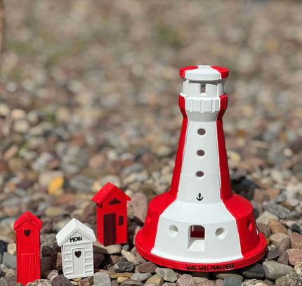 Maritimes Kegellicht Leuchtturm mit Gießmasse gegossen 