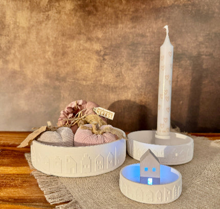 Silikonform Schalen mit Häuschen in drei Größen