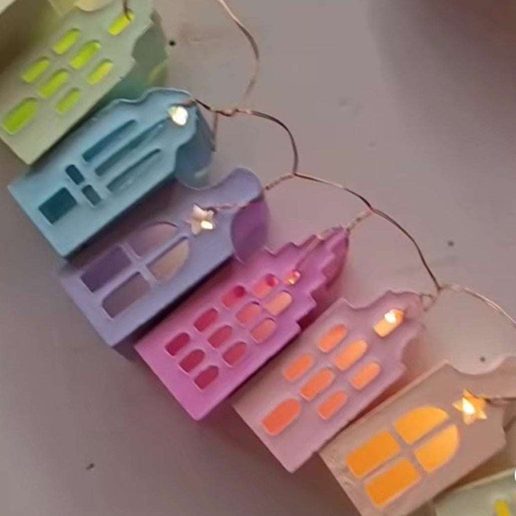 Mini Lichthaus Silikonform Grachtenhäuser