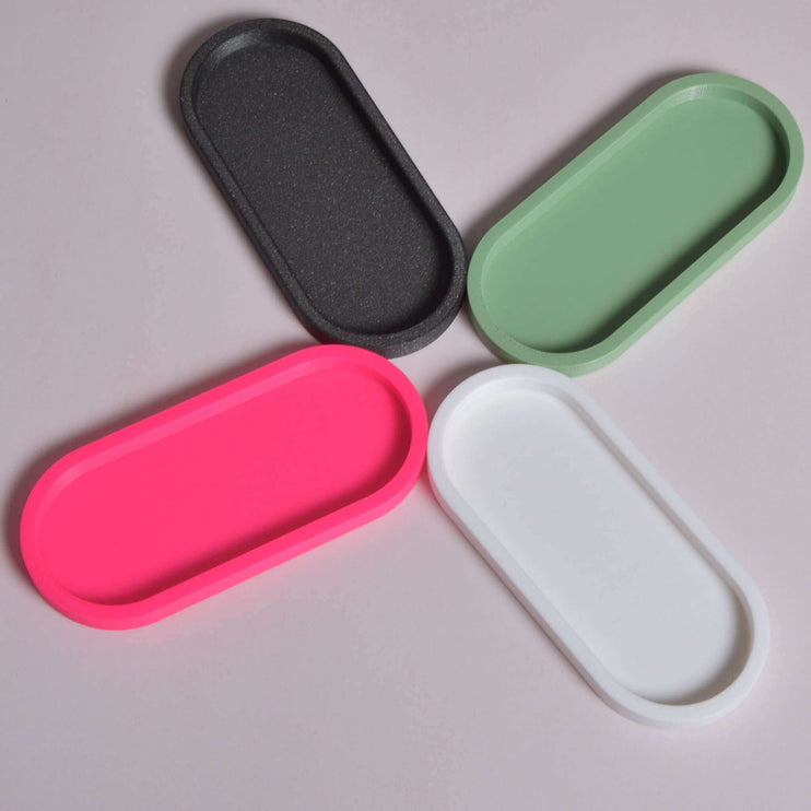 Ovale Tabletts in 4 Farben