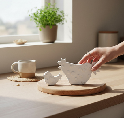 Silikonform Hennen und Kücken Ostern