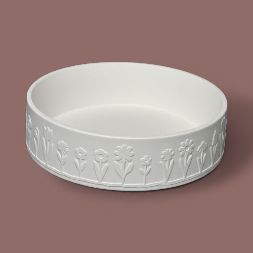 Silikonform für eine Schale mit Blumenmustern