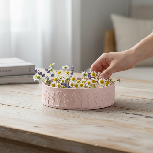 Silikonform für eine Schale FLORINA, Frühling, Blumen