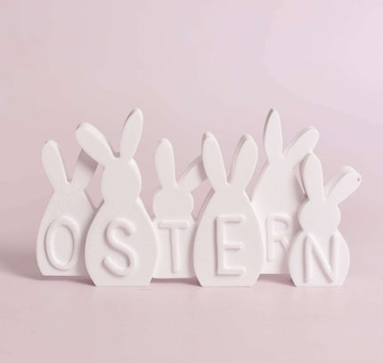 Silikonform Osterhasenfamilie mit OSTERN 