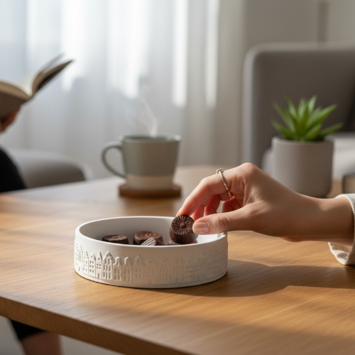 Silikonform Schale mit Grachtenhäuschern  modern, urban