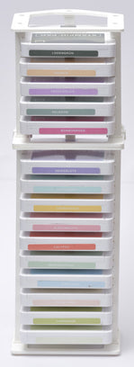 Stempelkissenturm stampin up weiss gestapelt