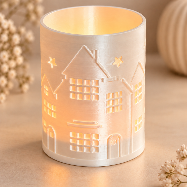 3D Druck Datei Häuschen Windlicht