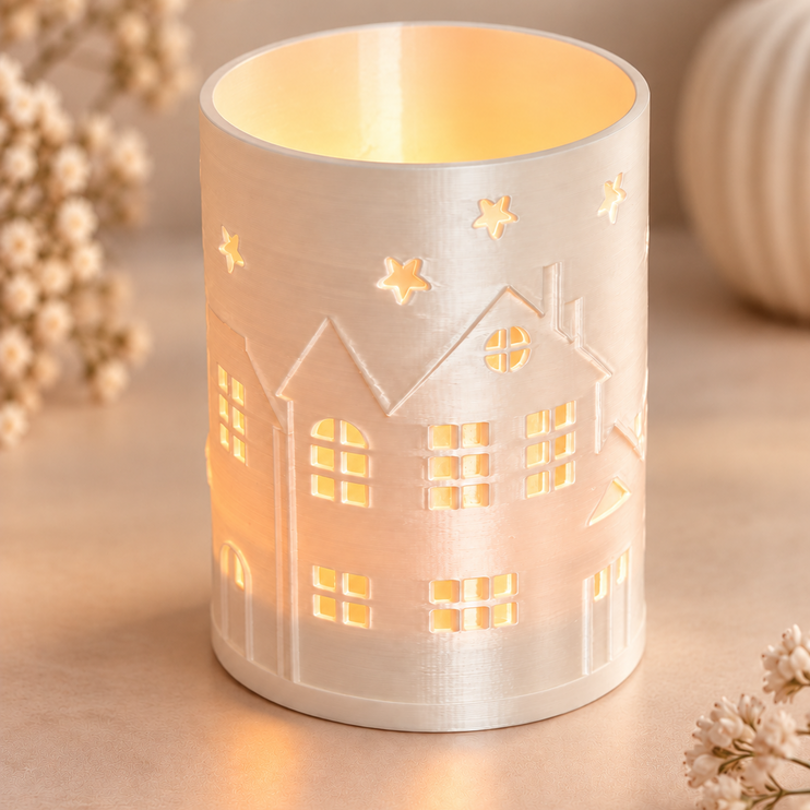 3D Druck Datei Häuschen Windlicht