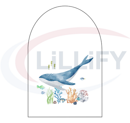 Wal im Meer: Transparent-Motiv für Regalhäuschen Halbrund PDF-Datei